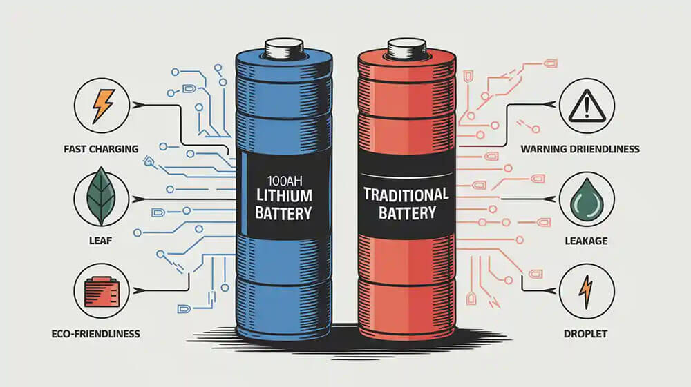 Advantages and Drawbacks of 100Ah Lithium Batteries Compared to Traditional Batteries